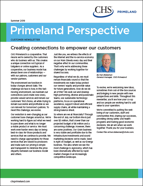CHS Primeland Perspective Newsletter - Summer 2019